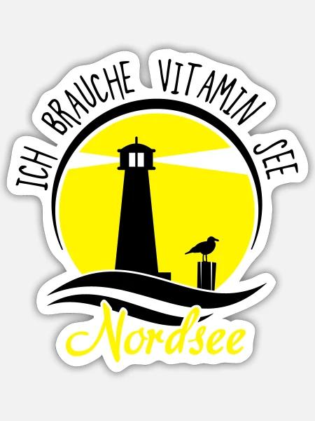 Vitamin See Nordsee - Sticker Größe S (10 x 10 cm) - Mattweiß