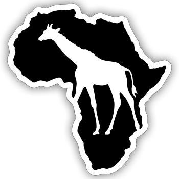 Afrikas Tierwelt Giraffe Wildlife Safari Savanne - Sticker Größe S (10 x 10 cm) - Mattweiß - Vorne