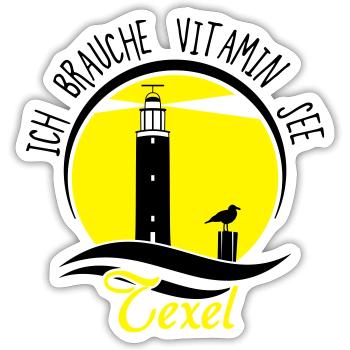 Vitamin See Texel_Leuchtt - Sticker Größe S (10 x 10 cm) - Mattweiß - Vorne