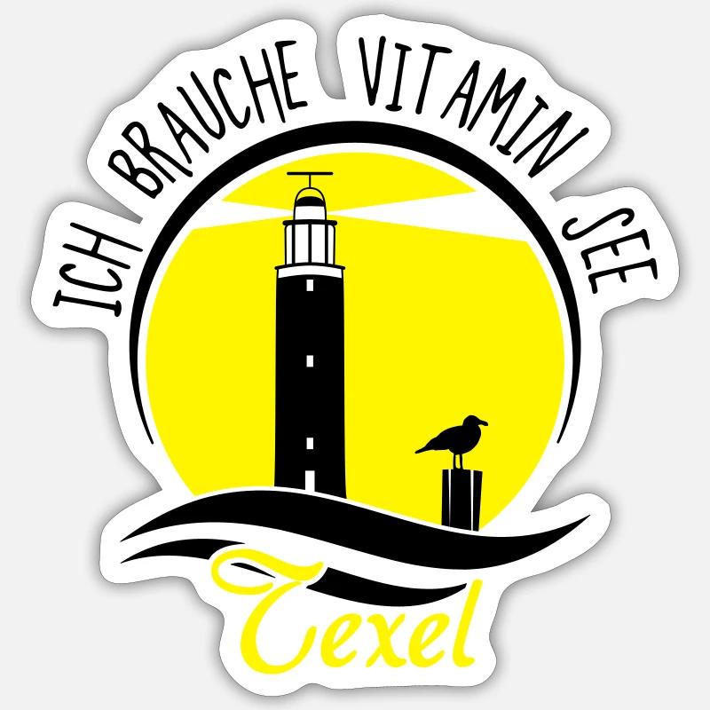 Vitamin See Texel_Leuchtt - Sticker Größe S (10 x 10 cm) - Mattweiß