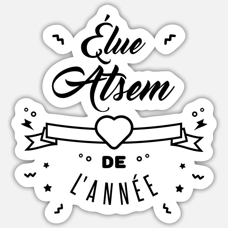 élue atsem Sticker taille S (10 x 10 cm)