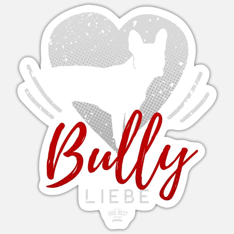 Bully Herz-Silhouette 2 - Sticker Größe S (10 x 10 cm) - Mattweiß
