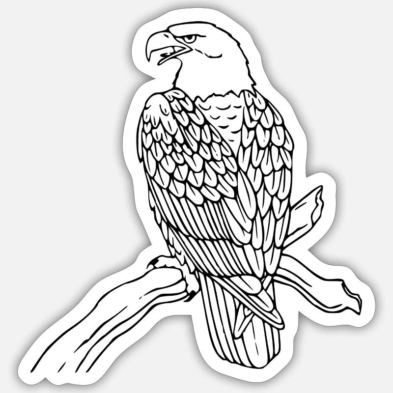 eagle208 - Sticker Größe S (10 x 10 cm) - Mattweiß