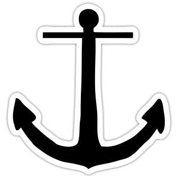 anchor - Sticker size S (10 x 10 cm) - white matte - Front