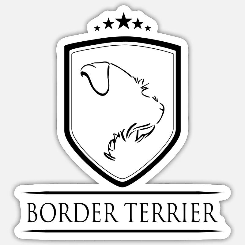 BORDER TERRIER WAPPEN - Sticker Größe S (10 x 10 cm) - Mattweiß