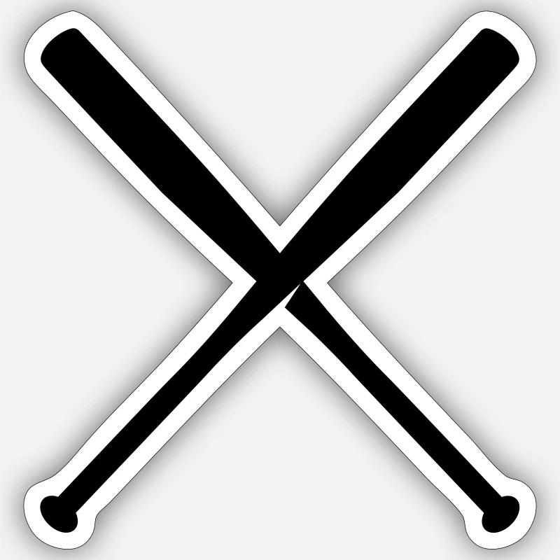 Baseball Keule, Baseballschläger - Sticker Größe S (10 x 10 cm) - Mattweiß