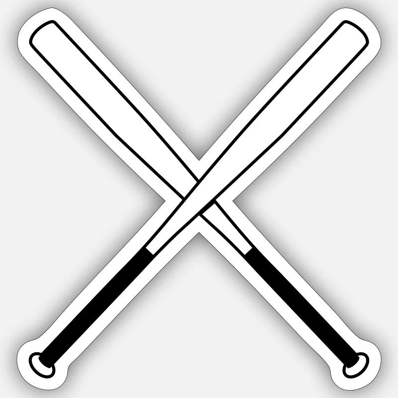 Baseballkeule, Schläger - Sticker Größe S (10 x 10 cm) - Mattweiß