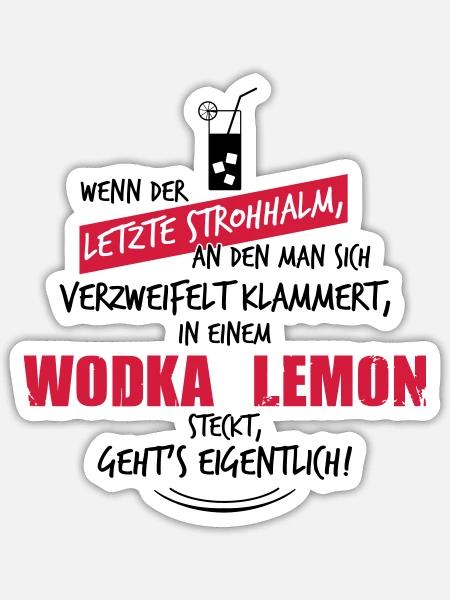 Letzter Strohhalm Wodka Lemon - Sticker Größe S (10 x 10 cm) - Mattweiß