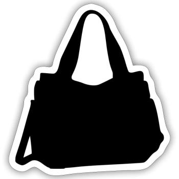 sac à main - Sticker taille S (10 x 10 cm) - blanc mat - Devant