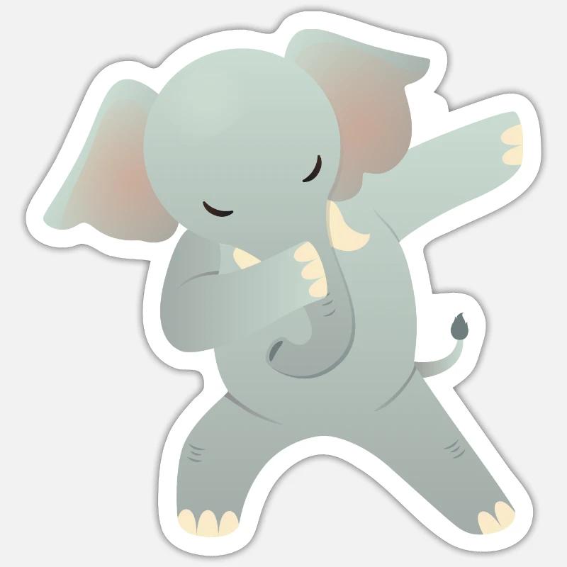 Elephant Dab Dance - Cool Gift Sticker taille S (10 x 10 cm)