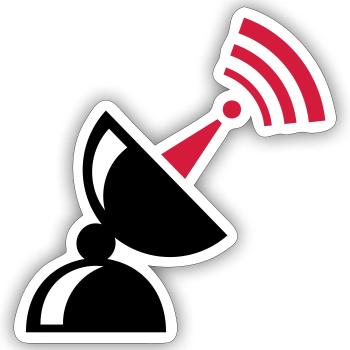 La station de radio pour les nerds - Sticker taille S (10 x 10 cm) - blanc mat - Devant
