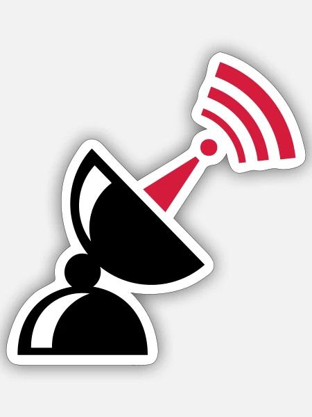 Funkstation für Nerds - Sticker Größe S (10 x 10 cm) - Mattweiß