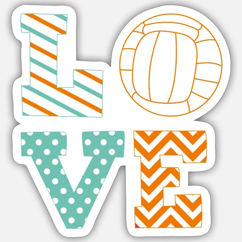 volley-ball - Sticker taille S (10 x 10 cm) - blanc mat