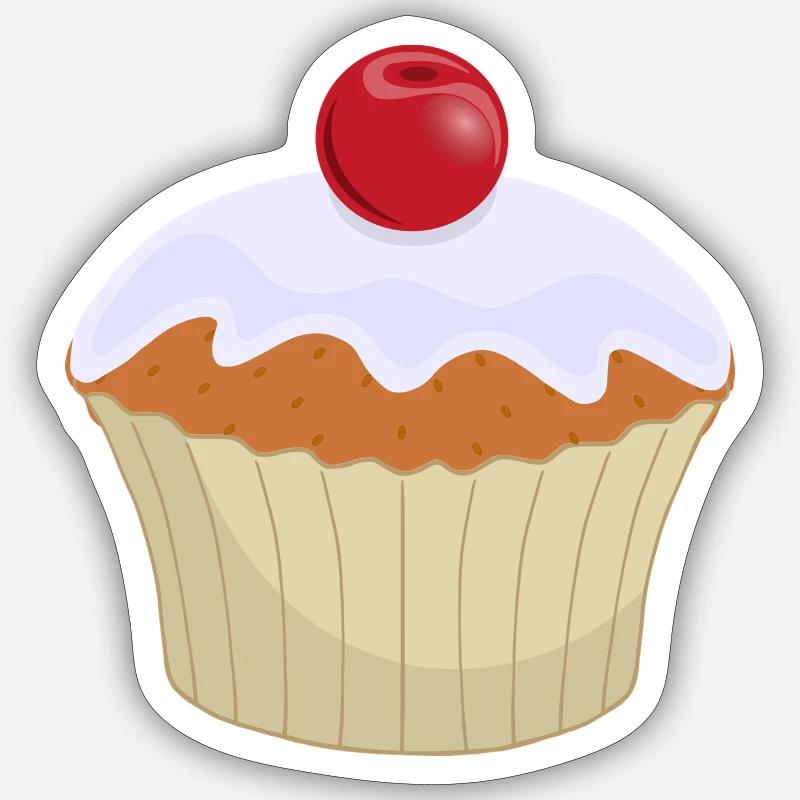 Cupcake - Sticker Größe S (10 x 10 cm) - Mattweiß