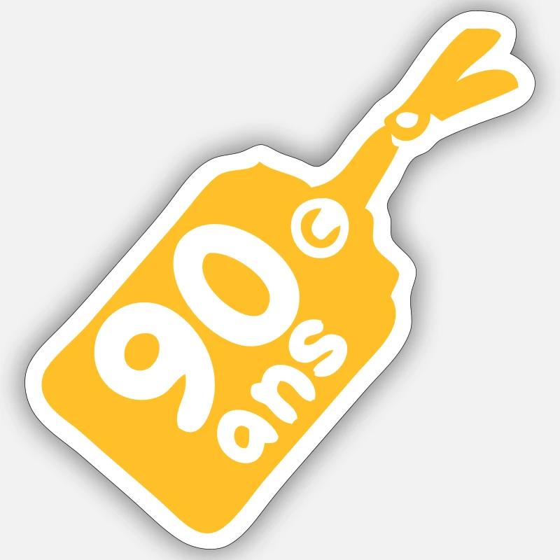 label 90 years - Sticker size S (10 x 10 cm) - white matte