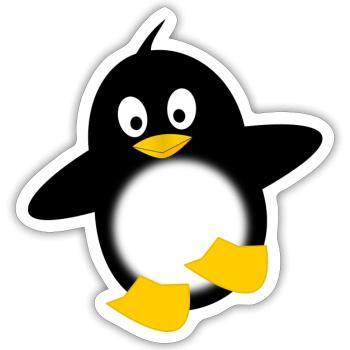 Pinguin Leuchtbauch Cartoon - Sticker Größe S (10 x 10 cm) - Mattweiß - Vorne