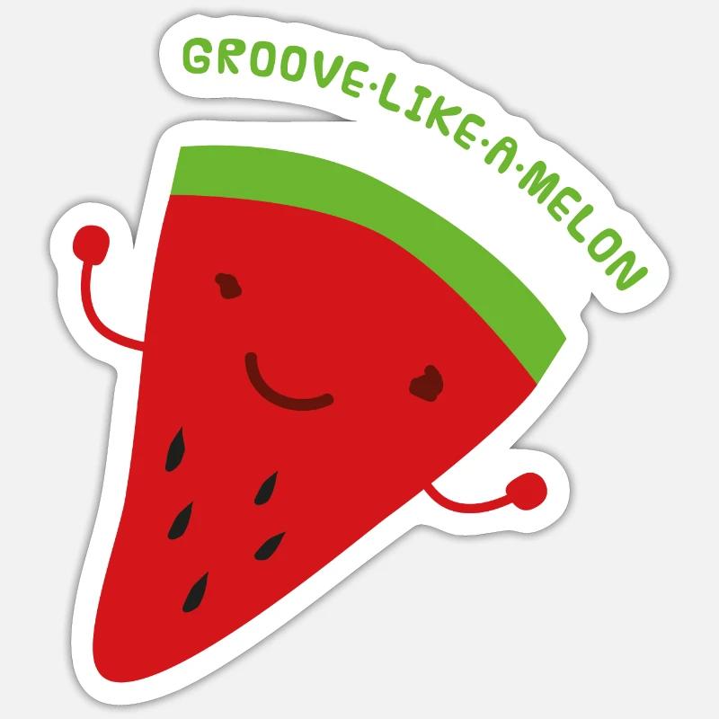 Dancing melon Sticker size S (10 x 10 cm)