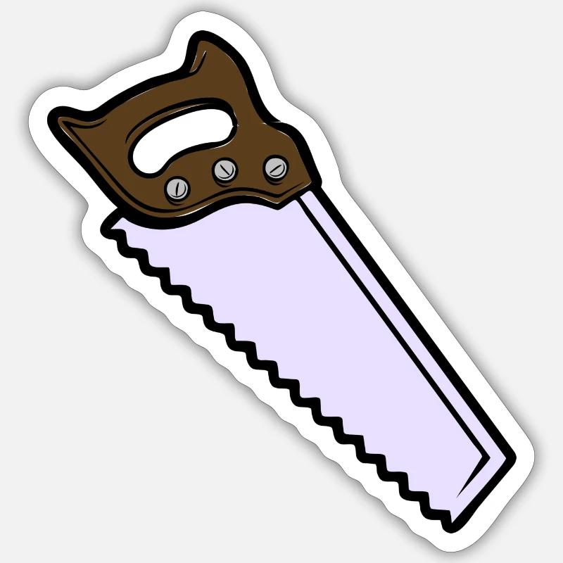Säge,handsäge,beruf - Sticker Größe S (10 x 10 cm) - Mattweiß