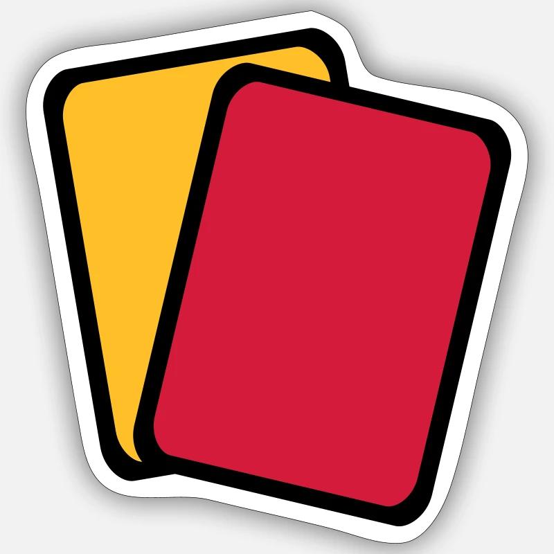 Red yellow card - Sticker size S (10 x 10 cm) - white matte