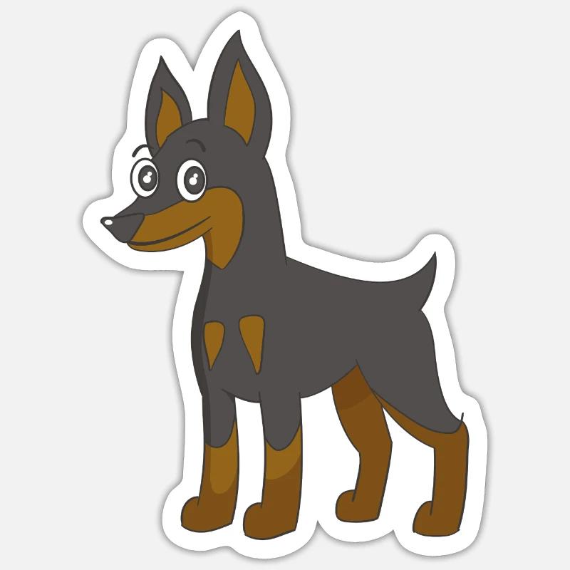 Deutscher Pinscher Sticker Größe S (10 x 10 cm)