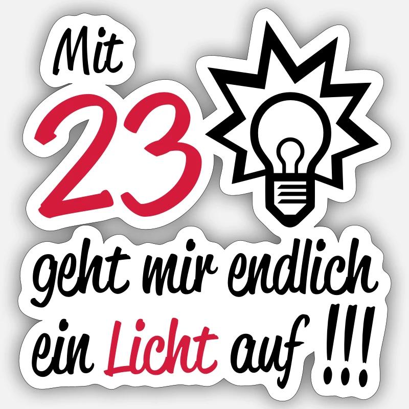 geburtstag_23 Sticker size S (10 x 10 cm)
