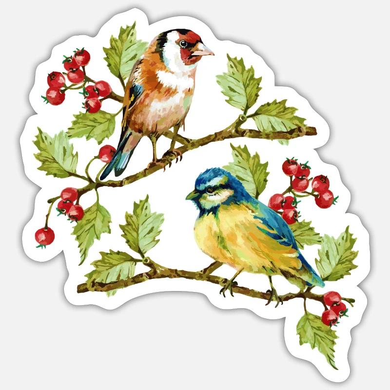 birds - Sticker size S (10 x 10 cm) - white matte