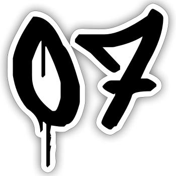 Tag : 07 - Sticker Größe S (10 x 10 cm) - Mattweiß - Vorne