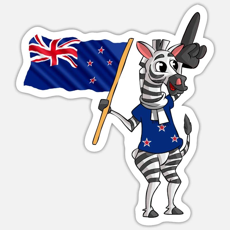Neuseeländer Zebra - Sticker Größe S (10 x 10 cm) - Mattweiß