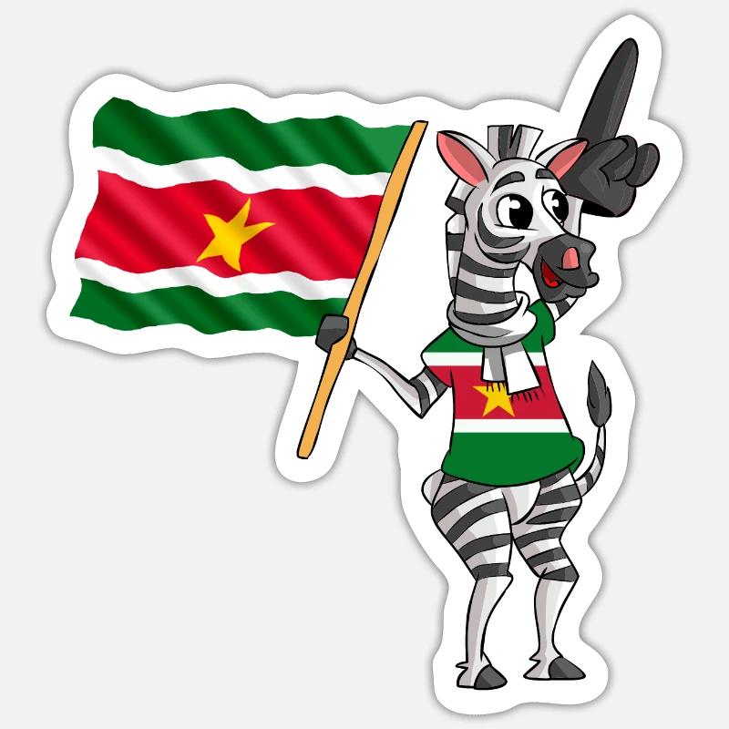 Zebra surinamien - Sticker taille S (10 x 10 cm) - blanc mat