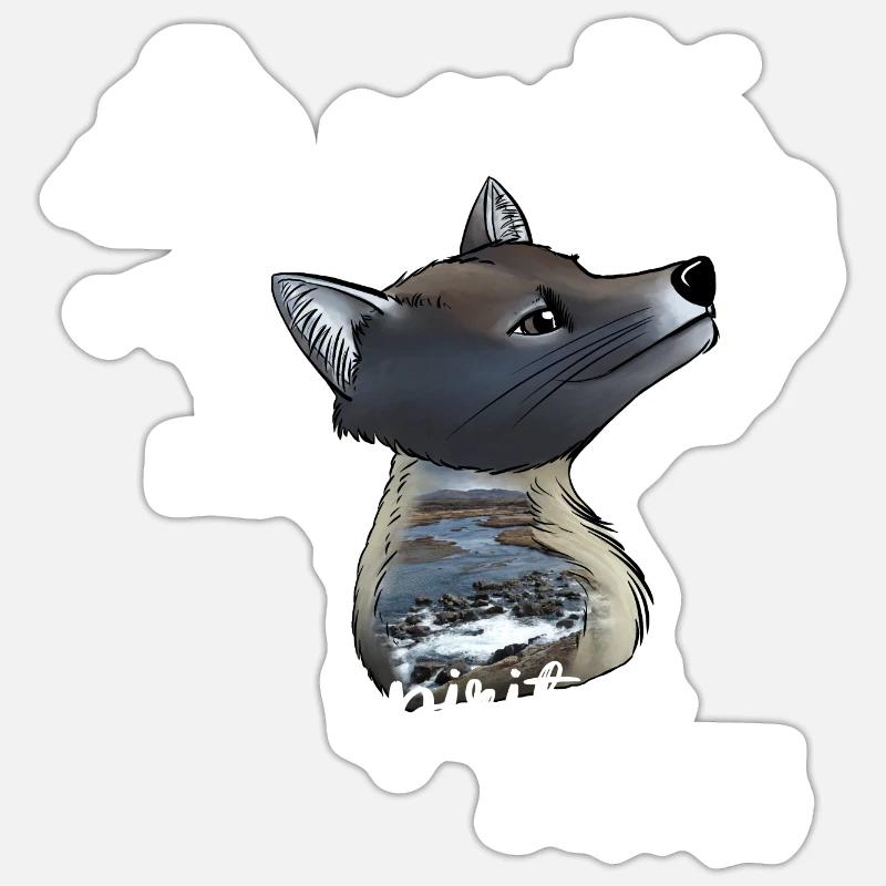 Polar fox Iceland - Sticker size S (10 x 10 cm) - white matte