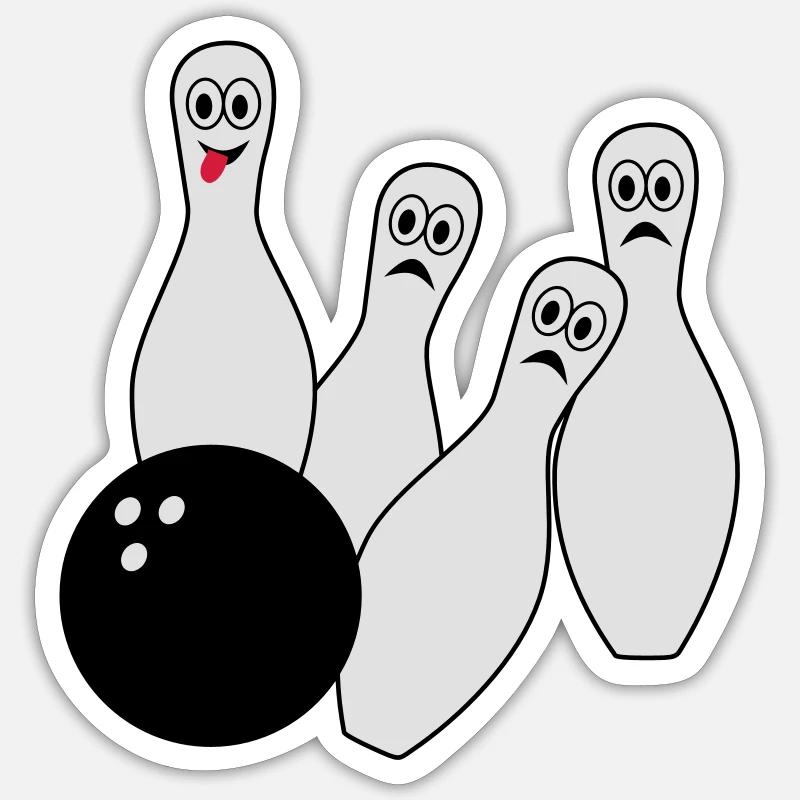 Bowling - Sticker taille S (10 x 10 cm) - blanc mat