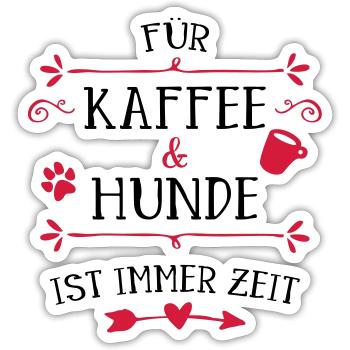 Herzpfote Kaffee Rahmen - Sticker Größe S (10 x 10 cm) - Mattweiß - Vorne