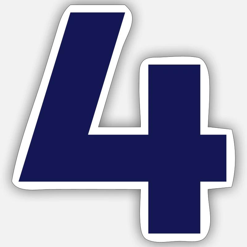 Four 4 - Sticker size S (10 x 10 cm) - white matte