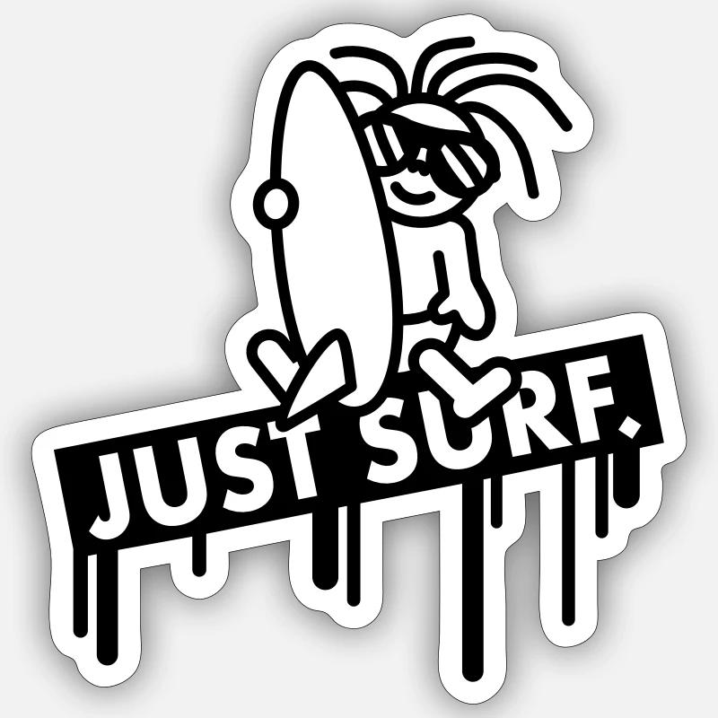 just_surf_baby_graffiti - Sticker taille S (10 x 10 cm) - blanc mat