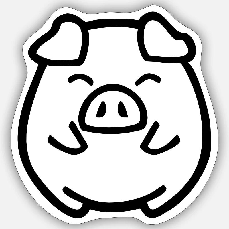cute pig - Sticker size S (10 x 10 cm) - white matte