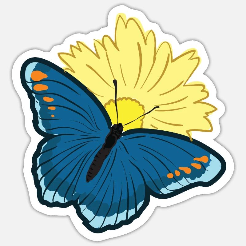 Papillon papillon aile papillon - Sticker taille S (10 x 10 cm) - blanc mat