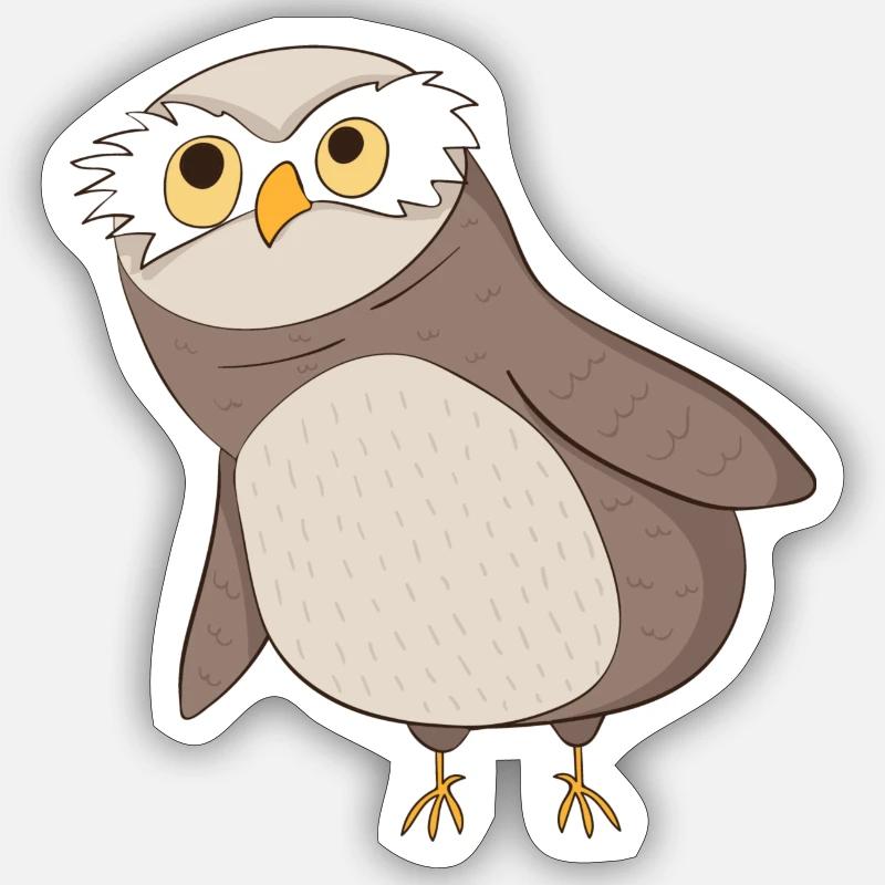Kauz Comic - Sticker taille S (10 x 10 cm) - blanc mat
