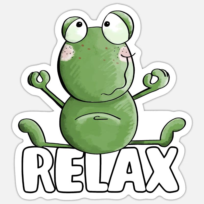 Frog Relaxing Yoga - Frogs - Toad - Quak Sticker size S (10 x 10 cm)