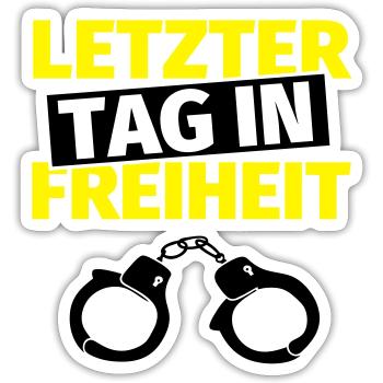Junggesellenabschied Handschellen - Sticker Größe S (10 x 10 cm) - Mattweiß - Vorne