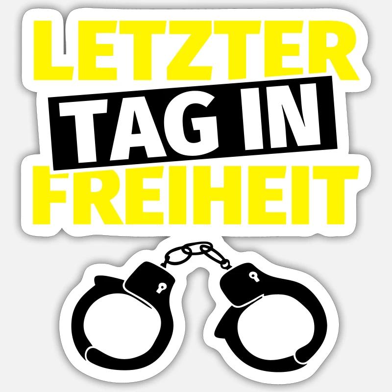 Junggesellenabschied Handschellen Sticker Größe S (10 x 10 cm)