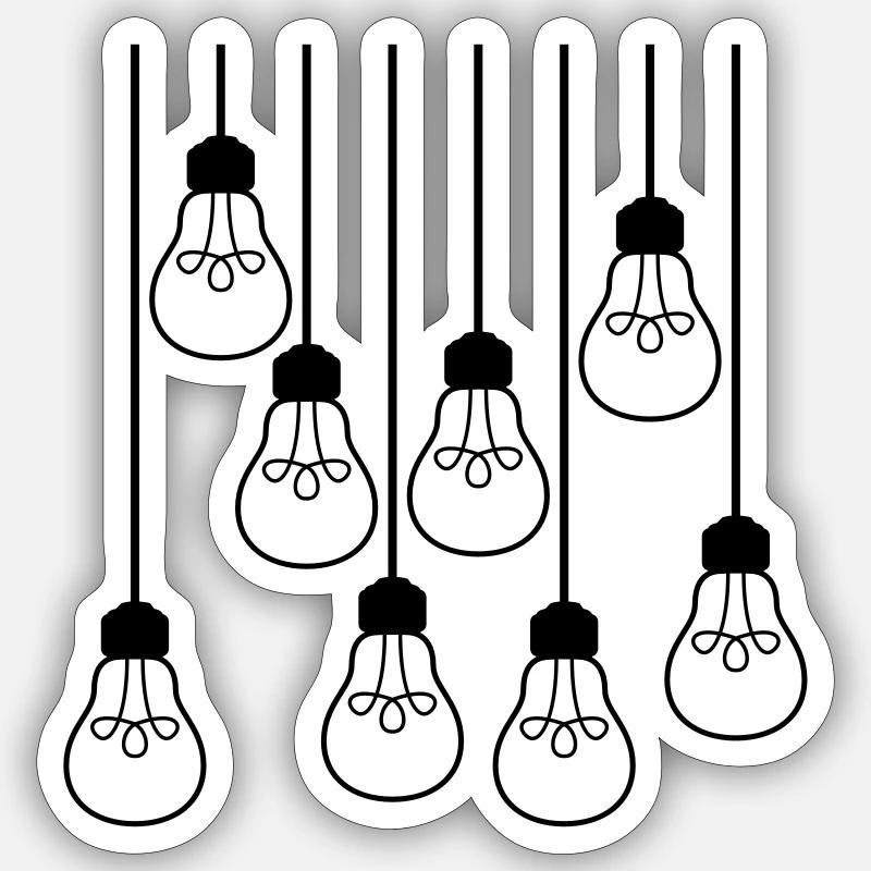 many pattern ceiling top cable hanging light bulb l Sticker size S (10 x 10 cm)