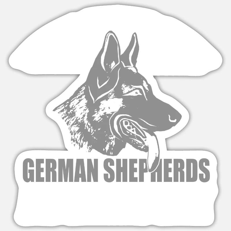Deutscher Schäferhund - Sticker Größe S (10 x 10 cm) - Mattweiß