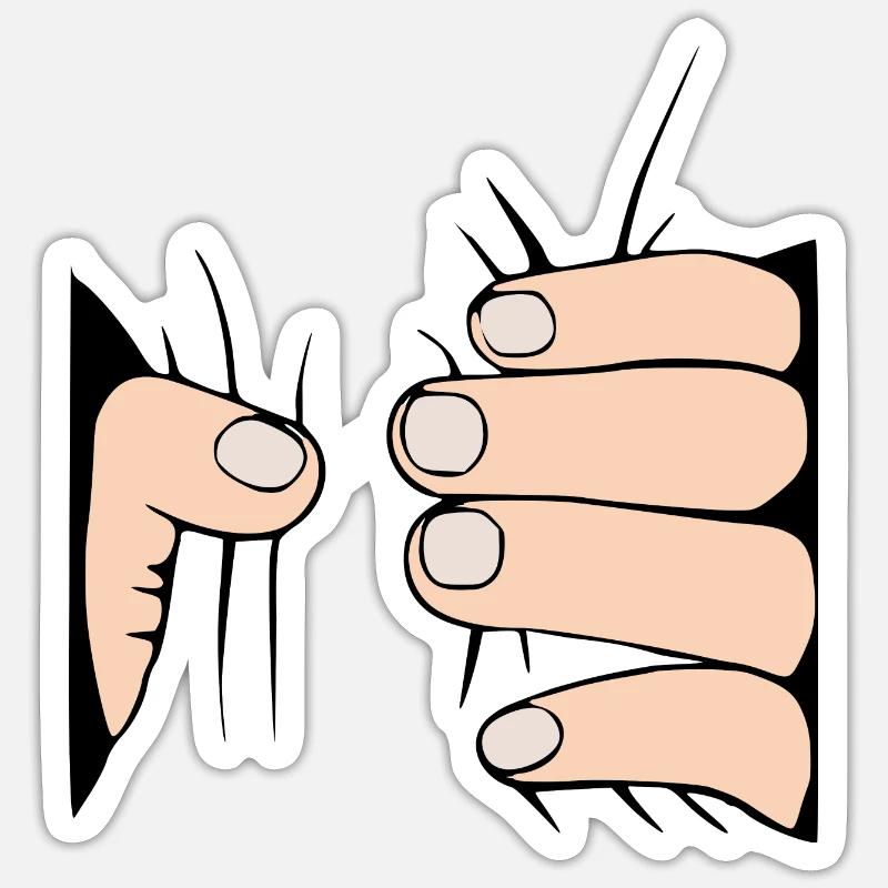 Écrasant la main - la main vous écrase Sticker taille S (10 x 10 cm)