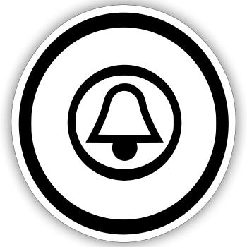 bell - Sticker size S (10 x 10 cm) - white matte - Front