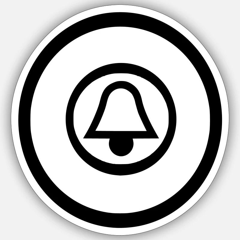 cloche - Sticker taille S (10 x 10 cm) - blanc mat