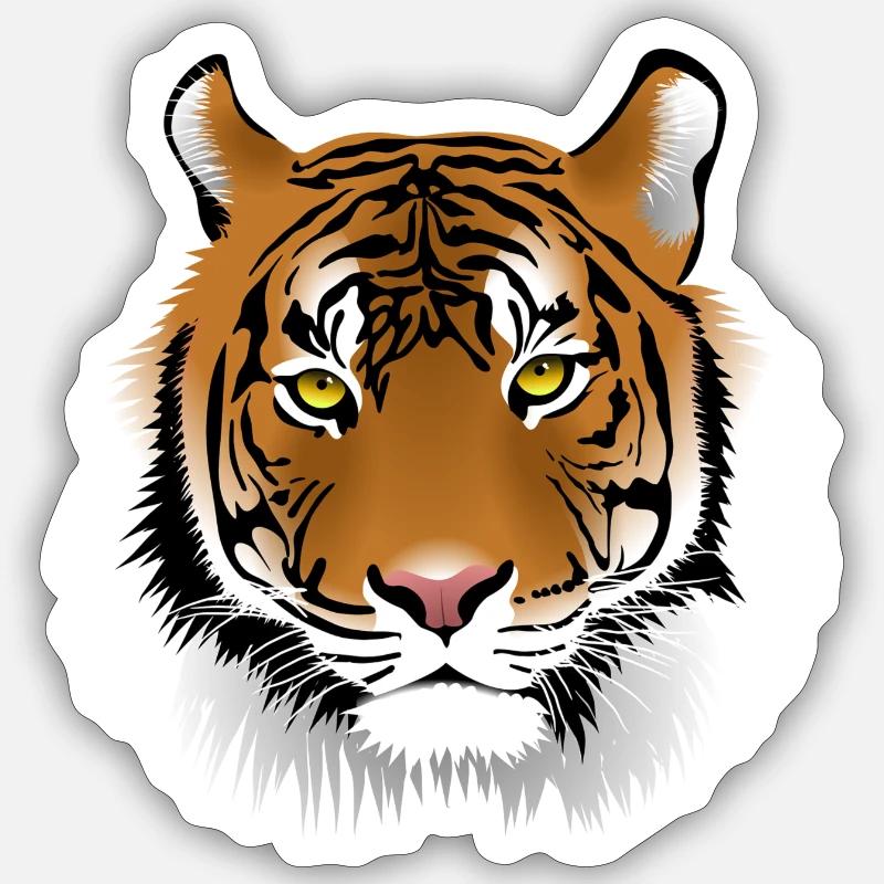 tigre - Sticker taille S (10 x 10 cm) - blanc mat