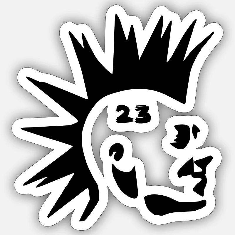 23 tekno punk - Sticker size S (10 x 10 cm) - white matte