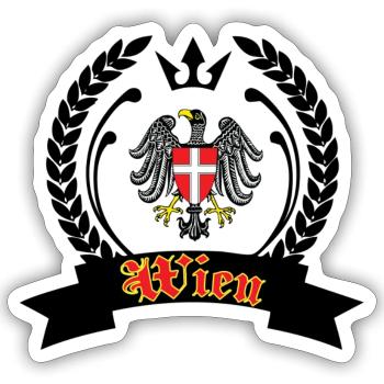 Armoiries de Vienne - Sticker taille S (10 x 10 cm) - blanc mat - Devant
