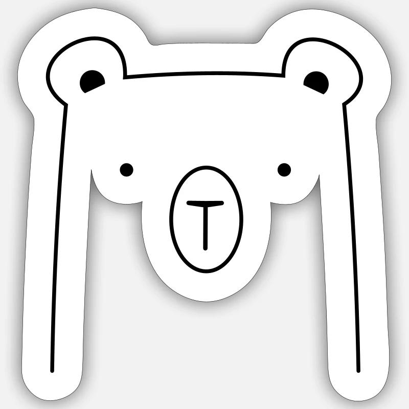 Bär Bärchen Knuddelbär Geschenkidee - Sticker Größe S (10 x 10 cm) - Mattweiß