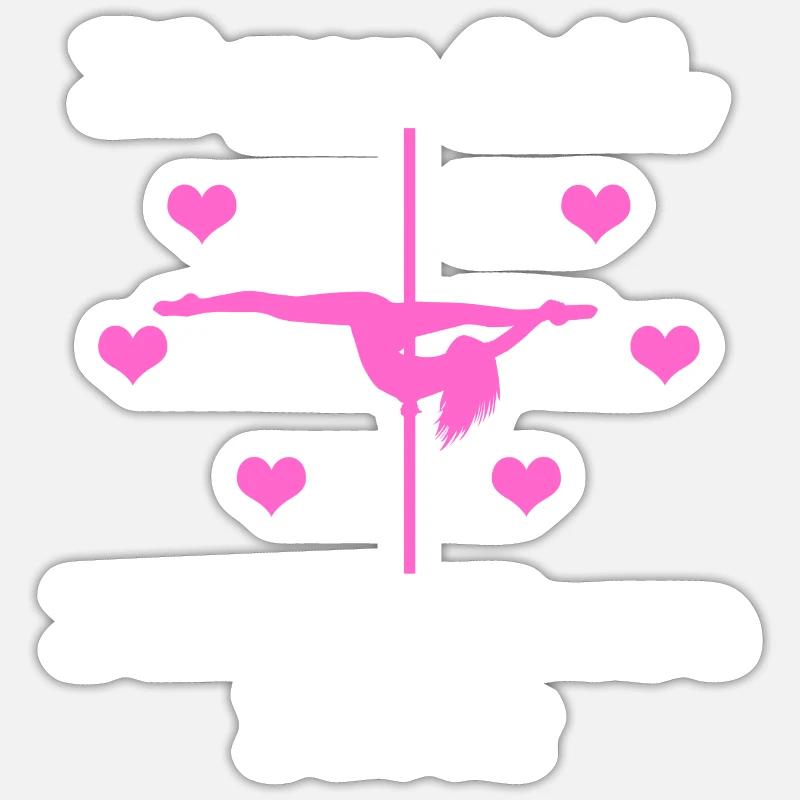 Pole Dance Shirt Wenn du fällst, werde ich da sein Sticker Größe S (10 x 10 cm)